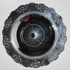 Rare Filigree Stainless Steel Food Covered Plate
